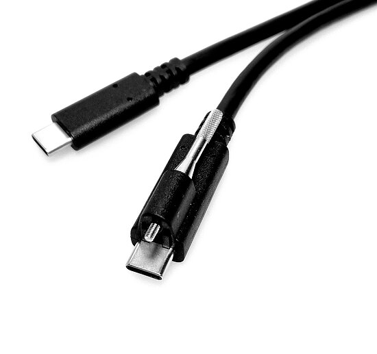 Bild 1 - Typ-Cable with Screw Type-C 1xScrew-m to Type-C-m USB3.2 10Gbit 60W max 1.000mm