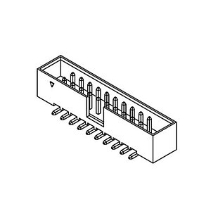 Box Header 1.27mm pitch SMD dual row straight 180
