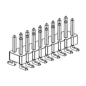 Pin Header 1.27mm pitch SMD dual row straight 180