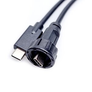 Type-C-Cable IP67 Type-C IP67 male Screw Lock to Type-C-m USB3.2 5Gbit 60W 1.000mm
